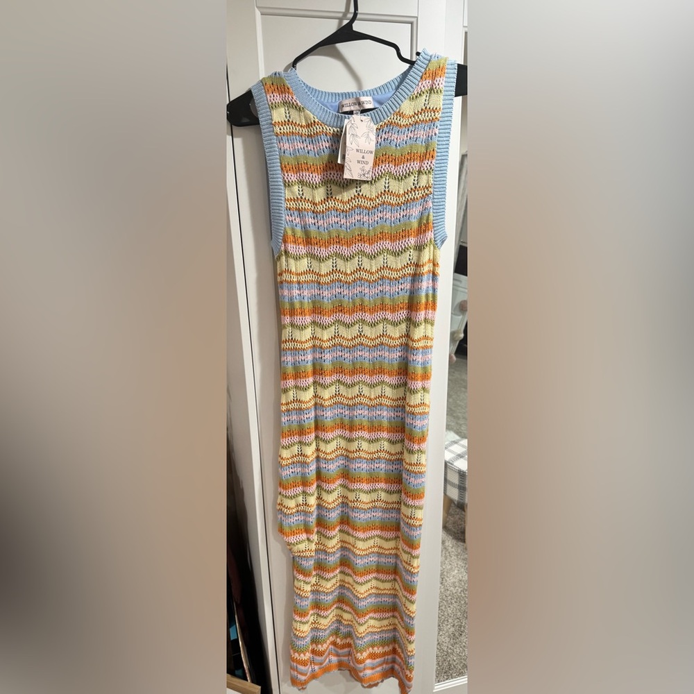 Colorful Chevron Knit Pencil Dress